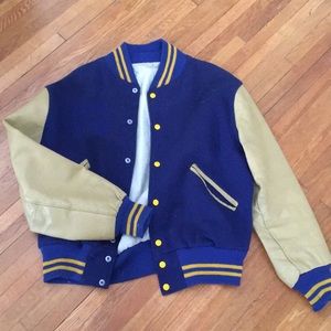 Vintage leather letter jacket